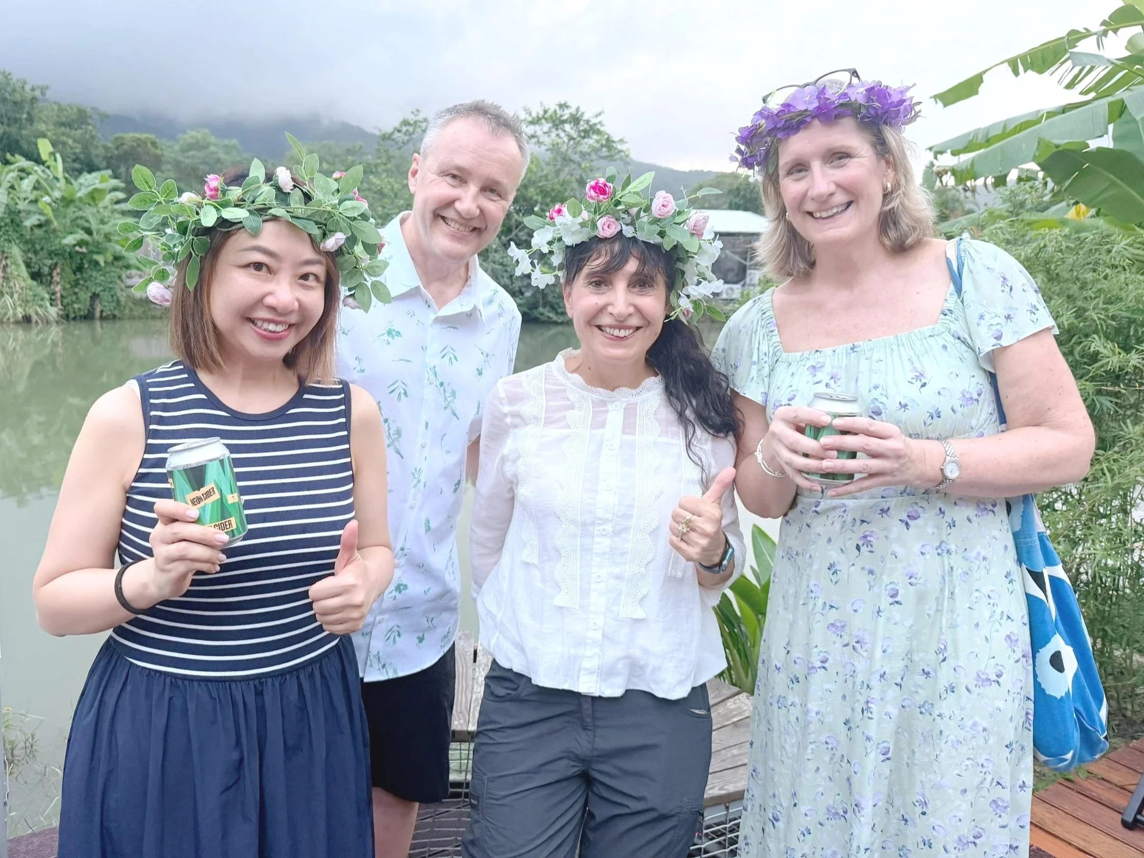 Members in flower crowns at the Nordic Midsummer Celebration