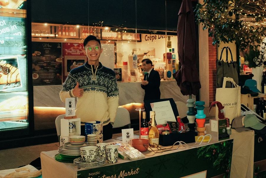 At the Nordic Christmas Market on Lee Tung Avenue